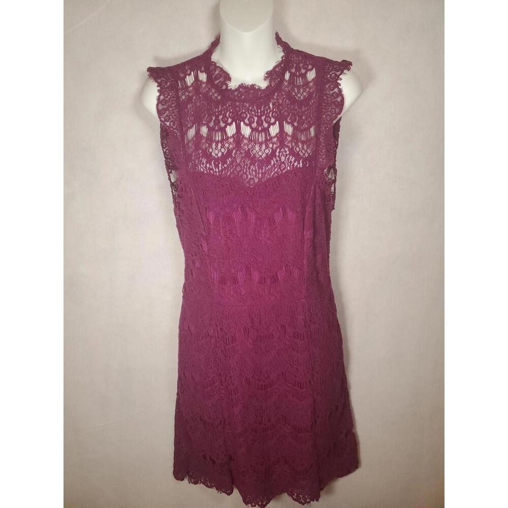 Free People Intimately Magenta Daydream Lace Open Back Dress size XS